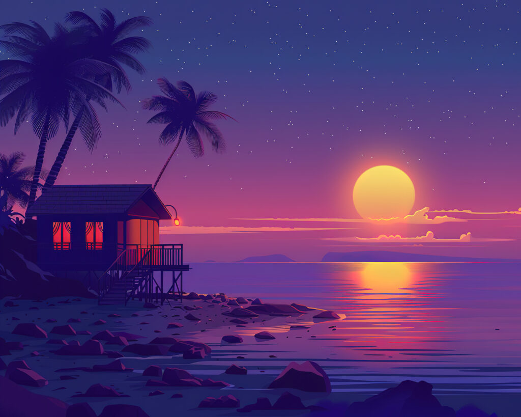 Home paysage naturel d hawai avec un style d art numerique